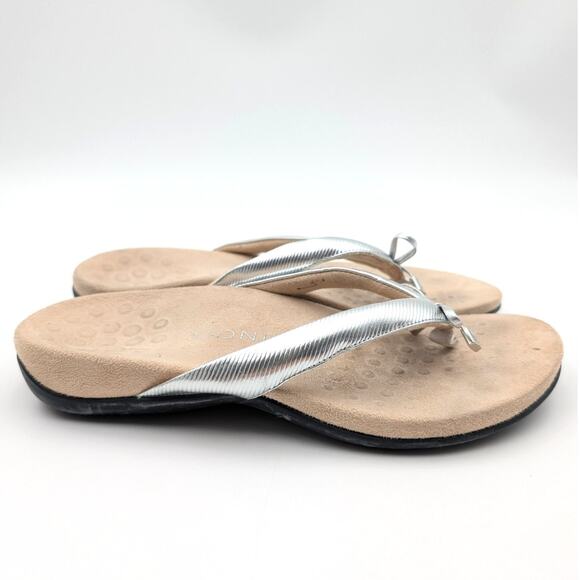 Vionic Bella II Flip Flop Sandals Bow Top Women's Vapor Grey Size US7.5 EU38 - Picture 3 of 9